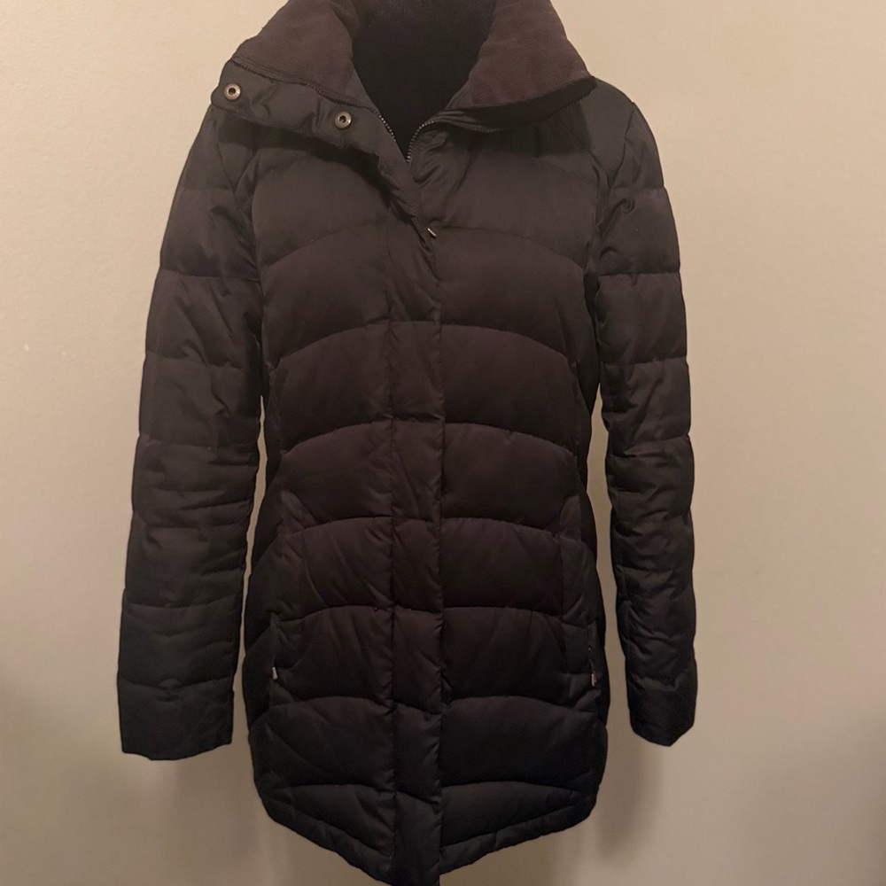 Lands’ End Women’s Black Hooded Down Parka Jacket Size S Small Flaws - Picture 16 of 16